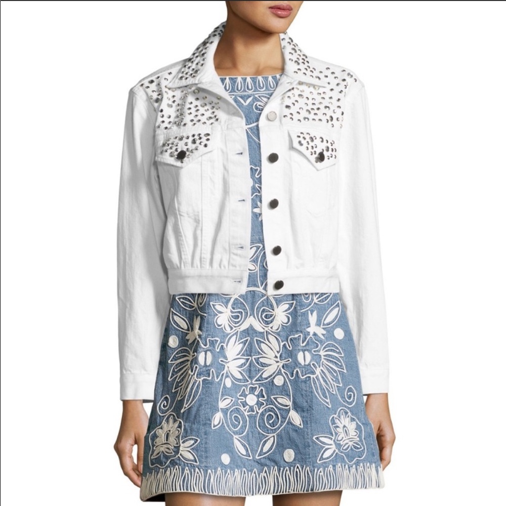 Alice + Olivia Chloe Studded Denim Jacket